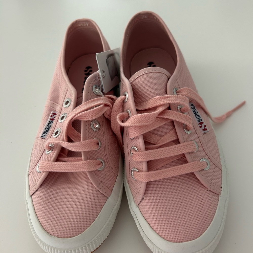 Superga Pink Canvas Sneakers Low-Top Design